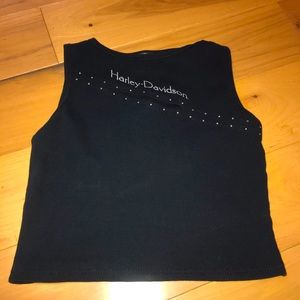 Harley Davidson Crop Tank Top Size Medium Black